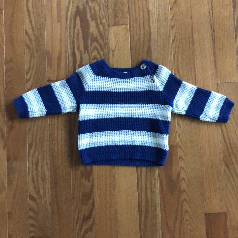 Nordstrom Baby navy blue grey and white sweater 6m